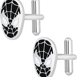 Superhero Black and White Meena Enamelled Pair of Cufflinks for Men (CL1100548R)-14
