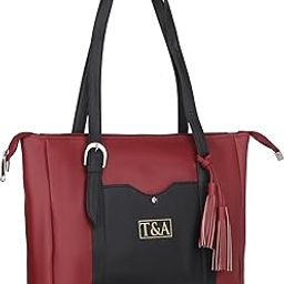 Ladies Solid Faux Leather Shoulder Bag | Double Handle | Water Resistant | Dual Tone Shoulder Bag-34
