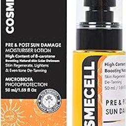 Cosmecell Pre & Post Sun Damage Moisturiser Lotion Sunscreen for combination skin, Non Greasy with Broad Spectrum, All Skin Types (50ml)-14