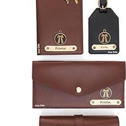 Personalised Name Advocate Adv Leather Wallet Gift Set for Women (Darkbrown)-image-30