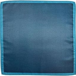 Blue Microfiber Pocket Square for Men with Teal Border-image-35