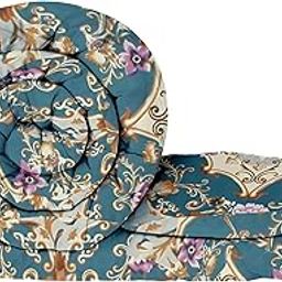 Story@Home Comforter Single Bed | 180GSM Microfiber Blanket Single Bed | 150X 225cm | AC Comforter Single Bed | White & Sky Blue Blanket | Abstract Pattern | Quilt | Dohar | Perfect Festive Gifting| TC - 180-1