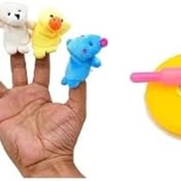 Toodles Learnings Plastic Chakla Belan Chapati Maker Fun Learning Toy & Finger Puppet Animals for Soft Toys Assortment Kids-15