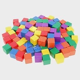 H S B Handicraft Wooden Colorful Cubes | Smooth Building Blocks for Playing - 1 Inch, 50 Pieces (2.5 cm) - Children's Game-image-7
