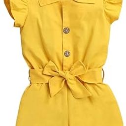 Girls Solid Playsuit in Yellow Color-image-91