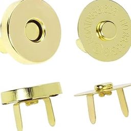 Euro Enterprise Golden Magnet Button, Clasps, Snaps, Fasteners for Purse, Bags, Clothes and DIY Works - Size 18x18mm (Pack of 5)-image-4