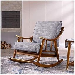 Wooden Furniture City Teak Wood Antique Colonial Modern Appearance Rocking Chair for Your Living Spaces, Offices, Terraces (Wood Grey)-image-25