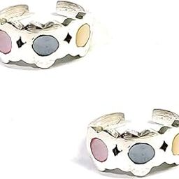Exclusive 925 Sterling Silver MOP (Mother of Pearl) Toe Ring (Thai Trend) or Mid Finger Ring For Girls and Women (Bichhiya)-image-73