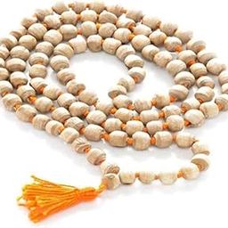 Natural Tulsi Mala – 108+1 Sacred Beads with Orange Thread & Tassel | Holy Basil Japa Mala for Pooja, Meditation & Spiritual Healing-image-20