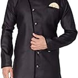 Cotton Blend Men Casual Style Sherwani Only Top-picture-2