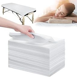 MARVYS Disposable Bed Sheets 10 Pcs 31" x 71" Massage Table Sheets Non-Woven Fabric Bed Cover for Massage, Beauty Tattoos, Spa, Salon, Travel & Hospital (White)-23