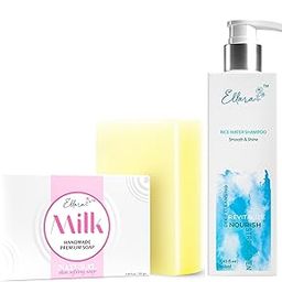 Ellara Rice Water Shampoo & Milk Soap Duo Combo | Natural Hair & Skin Care | Nourishing & Brightening | Sulfate-Free | For All Hair & Skin Types | 250ml Shampoo + 100g Soap-image-51
