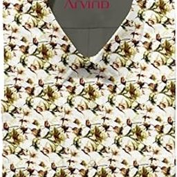 Men’s Tresca Cotton Digital Print Unstitched Shirting Fabric (Beige) - Large Kurta Size(2.80 Meters)-image-83
