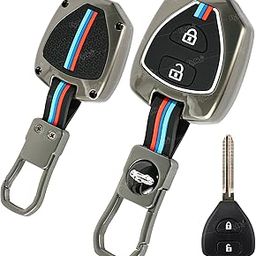 FlyPico Metal Silicon Key Cover Compatible for Toyota Innova Fortuner Corolla 2 Button Smart Key Cover Metal & Silicone Protection Special Feature Visible in Low-Light Conditions-image-60