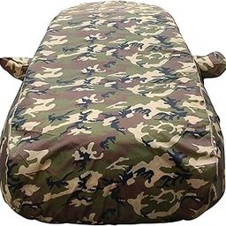 Autofact 100% Waterproof Car Body Cover Compatible with Maruti Brezza (2016 to 2020), with Mirror Pockets, 4 x 4 American Matty, Long Lasting Strong Durable Material, Camouflage Army Look-picture-12