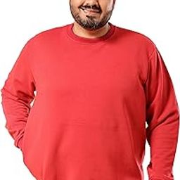 by The Indian Garage Co Men Plus Size Regular Fit Solid Crew Neck Sweatshirt-image-27