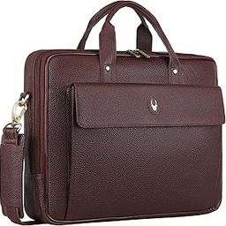 Leather Laptop Messenger Bag for Men I Fits Upto 15.6 Inch Laptop/MacBook I Padded Laptop Compartment I Carry Handles with Adjustable Strap I DIMENSION : L-16 inch W-3 inch H-12 inch-16