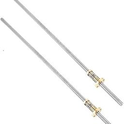 INVENTO 2Pcs 1000mm (1mtr) Trapezoidal lead screw T8 8mm pitch 2mm lead 8 TR8 + Anti backlash spring loaded brass nut for 3D Printer CNC Robotics-42