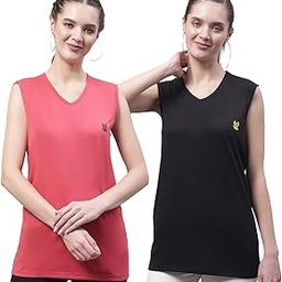 Regular Fit Cotton Solid Gym Vest for Women (Pack of 2)-V_SL_OLV_RED_002-P-image-43