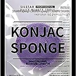 IMPIDEA SILSTAR PROFESSIONAL Natural Soft Facial and Body KONJAC Bath Sponge for Natural Glow & Softness by Detoxifying, Deep Make-Up Cleansing (Lavender Purple)-62