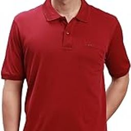 Men Classic Fit Solid Pattern Pure Cotton Polo Neck Polo Neck Casual T-Shirt-image-58