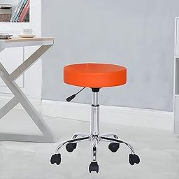 Ngfc Doctor Stool with Adjustable Height, Wheels and Bonded Leather Upholstery, Sitting Stool for Home & Office (Modern, Black) (Modern, Orange)-image-26