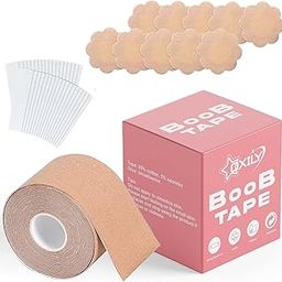 Boob Tape with 10pcs Nipple Cover & 36pcs Fashion Tape Double Sided Body Tape Adhesive Strapless Bra & Heavy Breast Support - Boobs Tape for Women Clothes-image-29