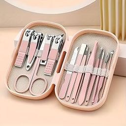 Simois 14 in 1 Modern Style Nail Beauty Tool Set Stainless Steel Manicure & Pedicure Nail Art Set Clippers for Manicure Nail Care Essentials Travel Manicure Set (Pack Of 1, Pink) (14 Pcs)-image-46