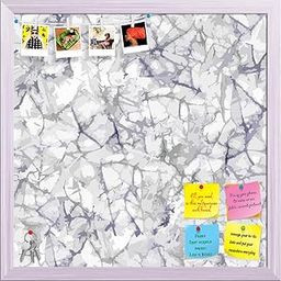 ArtzFolio Bright Monochrome | Bulletin Board Notice Pin Board | Vision Soft Board Combo with Thumb Push Pins & Sticky Notes | White Frame | 20 x 20 inch (51 x 51 cms)-image-31