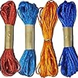 Beads & Craft: Satin Rattail/Malai Dori/Silk Macrame Braided Cord Nylon Thread (2.5mm) for DIY Bracelet Necklace Jewelry Findings Accessories (Combo Pack of 12 Colors / 10 Mtrs Each)-image-52