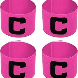 PATIKIL 11.8x2.8 Soccer Captain Armband, 4Pcs Nylon Elastic Protective Arm Badge for Youth Adult Team Training, Pink-image-71