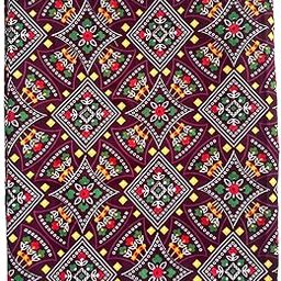 Khushboo Women's Multicolor Printed Crepe Unstitched Fabric (5 Meters) for Kurti, Gown, Skirts, Shirts, and Palazzo Dressmaking (Purple)-picture-19