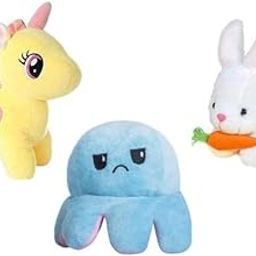 TOYS HUB Pack of 3 Elegant Animal Soft Stuffed Plush Toys for Kids/Childrens/Boys/Girls Playing Birthday Gift Soft Fur Toys Combo Unicorn,Octopus,Panda-image-30