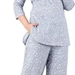 mintmarie Women's Rayon Printed Night Suit Set - Top and Pajama Set, Soft Sleepwear for Women, Comfortable Loungewear, Full Sleeve Nightwear-picture-35