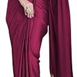Womens Heavy Satin Saree With Unsticthed Blouse piece-image-2