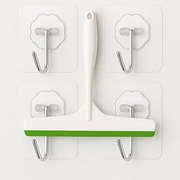 Blue Kart Bathroom Wiper with 4 Self-Adhesive Wall Hooks | Shower Glass Cleaner & Wall Organizer Combo | No Drill, Waterproof & Rustproof Hooks-image-65