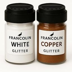 Francolin Glitter | White & Copper | Resin Art | Glitter – Shimmer for Epoxy, Tumblers, Slime & Nail Art – Cosmetic Grade – 75g*2-image-92