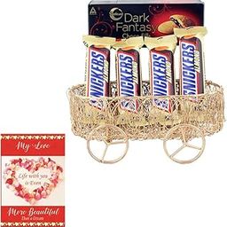 SFU E Com Best Wishes Chocolate Gift Hamper | Valentine Chocolate With Love Greeting Card | Valentine Chocolate Hamper | 911-45