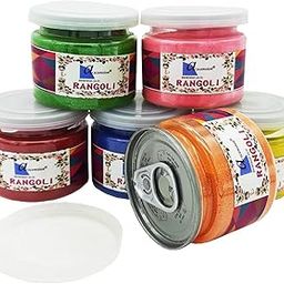 Ascension ® Design Creativity Diwali Floor Rangoli Art 6 Multicolour Rangoli Can Bottles Ceramic Colours Rangoli Powder Colors for Navratri Pongal Pooja Mandir-picture-30