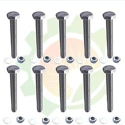 8MM Hex Head Stainless Steel bolt With Nut & Flat Washer (8MMX50MM(2 INCH), 10)-image-50