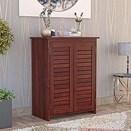 RECTART Solid Sheesham Wood Shoe Rack Living Room Hall Home Office | Shoe Cabinet with 5 Shelves & 2 Door | Cabinet Storage | Wooden Shoe Rack for Storage Shoe Rack for Home | (Mohaogany)-20