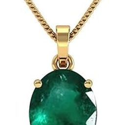 ? Green 3.25 to 11.25 Ratti Certified Emerald Panna Gemstone Panchadhatu Pendant for Men and Women (9.25)-2