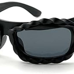 Avalanche Y2K Fashion Sunglasses, Textured Frame Design, Available in Silver, White, Brown and more-picture-26
