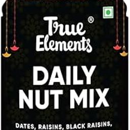 True Elements Panchmeva 1.2kg - Fasting Special Trail Mix | Premium Dry Fruits | 5 Nuts - Almonds, Cashews, Dates, Raisins, Black Currant | Dry Fruits Mix | Healthy Snacks-38