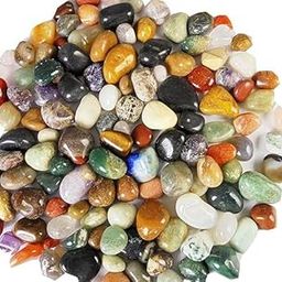 400 gm Medium All Natural Bulk Tumble Stone Mix not Dyed Crystal Healing gems (Crystal)- Multi Color-image-97