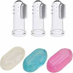 Muma's Love Silicone Baby Finger Manual,Blue Pink & White Toothbrush,Great For Massaging & Cleaning Gums,Use Soft Brush For Kids & New Born Baby,Kids Finger Toothbrushes Pack Of 3-image-93