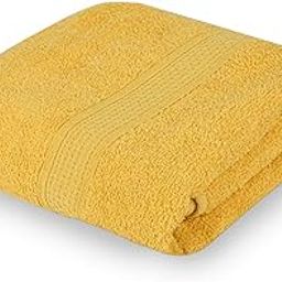 Fezora 100% Cotton Large Size Bath Towel - Soft & Absorbent | 450 GSM | 1 Piece Bath Towel for Men/Women | Urban Comfort | 70 cms x 140 cms (Cotton-Yellow)-image-10