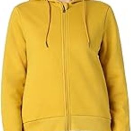 Women Yellow Solid Hooded Neck Sweatshirt-image-22