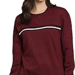 obaan Women Round Neck Sweatshirt-WOB781-Wine-picture-38