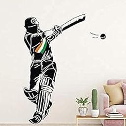 Heaven Decors Cricket - Playing Cricket Wall Sticker - for Bedroom, Living Room (Ideal Size on Wall: 66 cm x 88 cm),Multicolour-image-5
